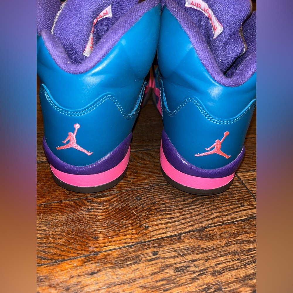 Nike Air Jordan 5 Retro Boys Basketball Shoes Blue Size 6Y 440892-307 - Picture 3 of 7